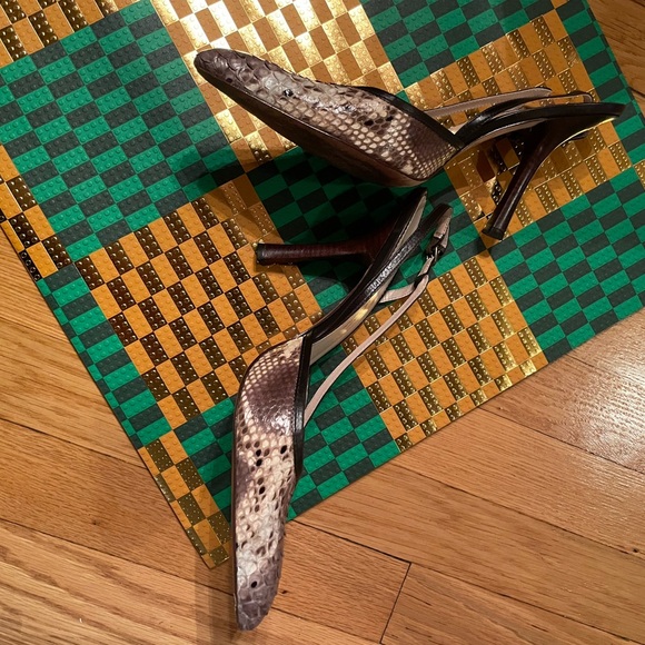 Genuine python ombré browns skins sling backs size 10 - Picture 5 of 5